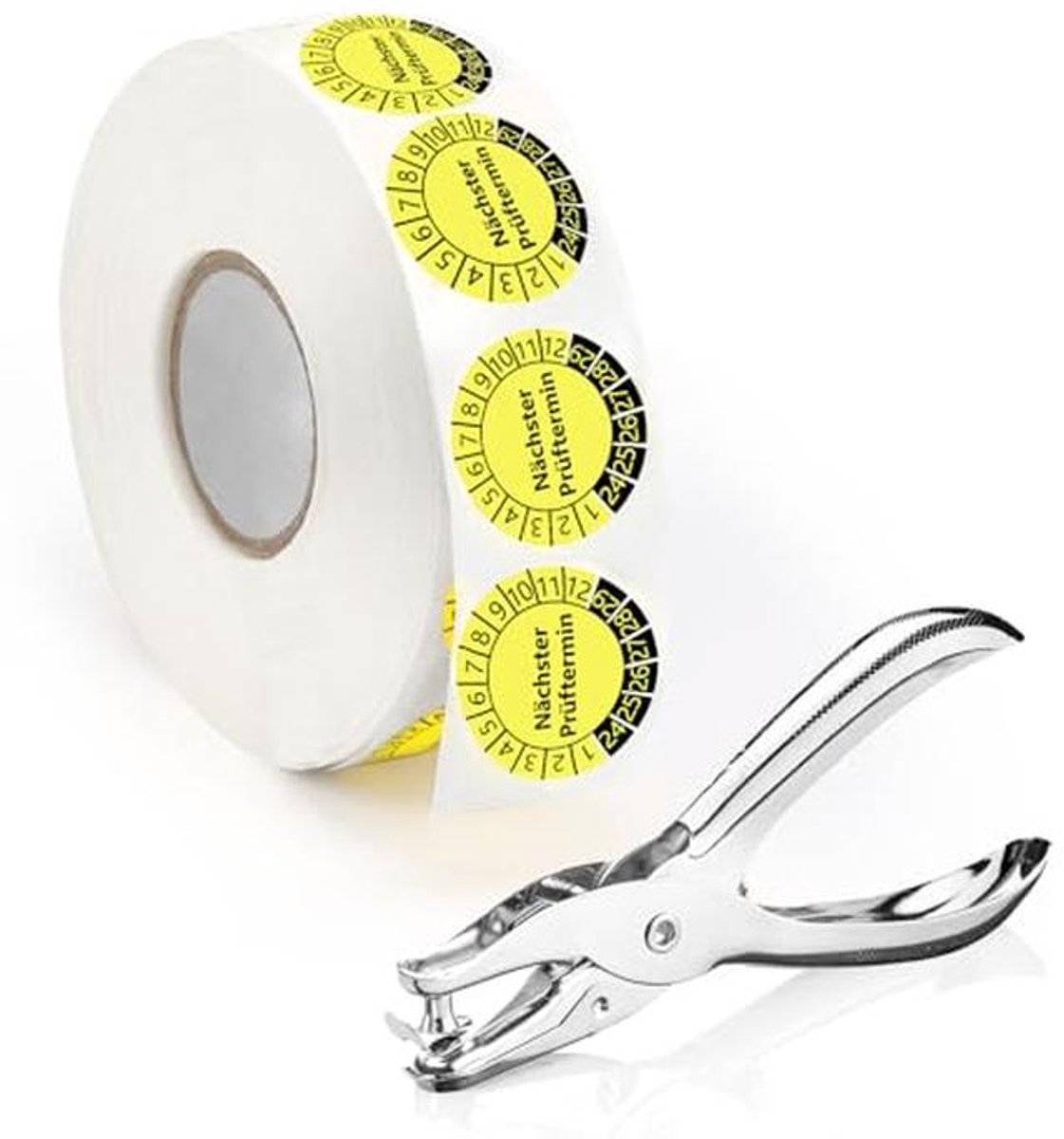 Test Stickers 30 mm - 1000 Stuks Geel Zelfklevend
