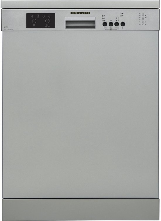 Heinner HDW-FS6006DSE++ Vrijstaand Vaatwasser – 12 Couverts – 6 Programma’s met Delicate & Eco Programma – AquaStop – LED Display – Donkergrijs – 5 Jaar Garantie