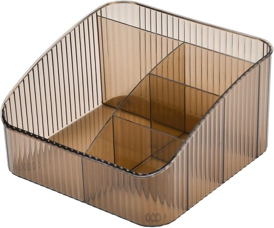 Relaxdays make-up organizer, bamboe, 4 lades, HxBxD: 11 x 23,5 x 15 cm, voor cosmetica & sieraden, naturel/transparant Relaxdays make-up organizer, bamboe, 4 lades, HxBxD: 11 x 23,5 x 15 cm, voor cosmetica & sieraden, naturel/transparant