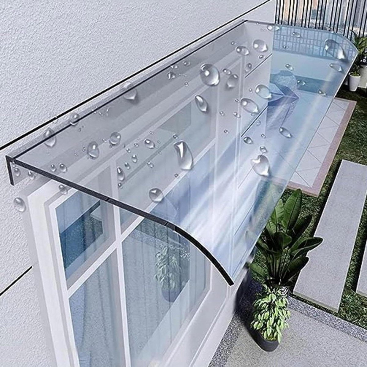 Transparante Deur- en Raamluifel (Polycarbonaat) - Overkapping voor Buiten, Balkon en Garage - 50x300 cm