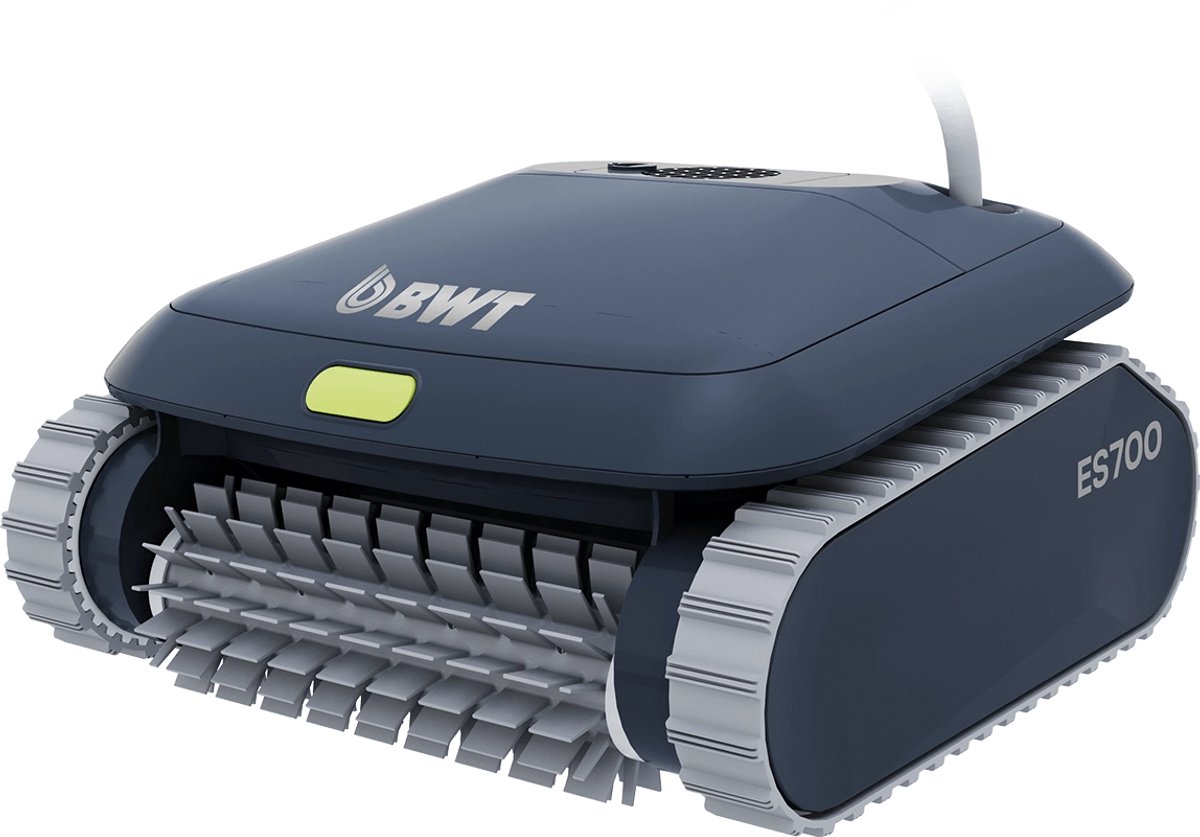 BWT Zwembadrobot ES 700 | Reiniging van vloer, wanden en waterlijn | 4D-ultrafijn filter voor maximale vuilopname | Intelligente navigatie met gyroscoop | Gemakkelijk te reinigen | UV-bestendig en duurzaam | Met kabel