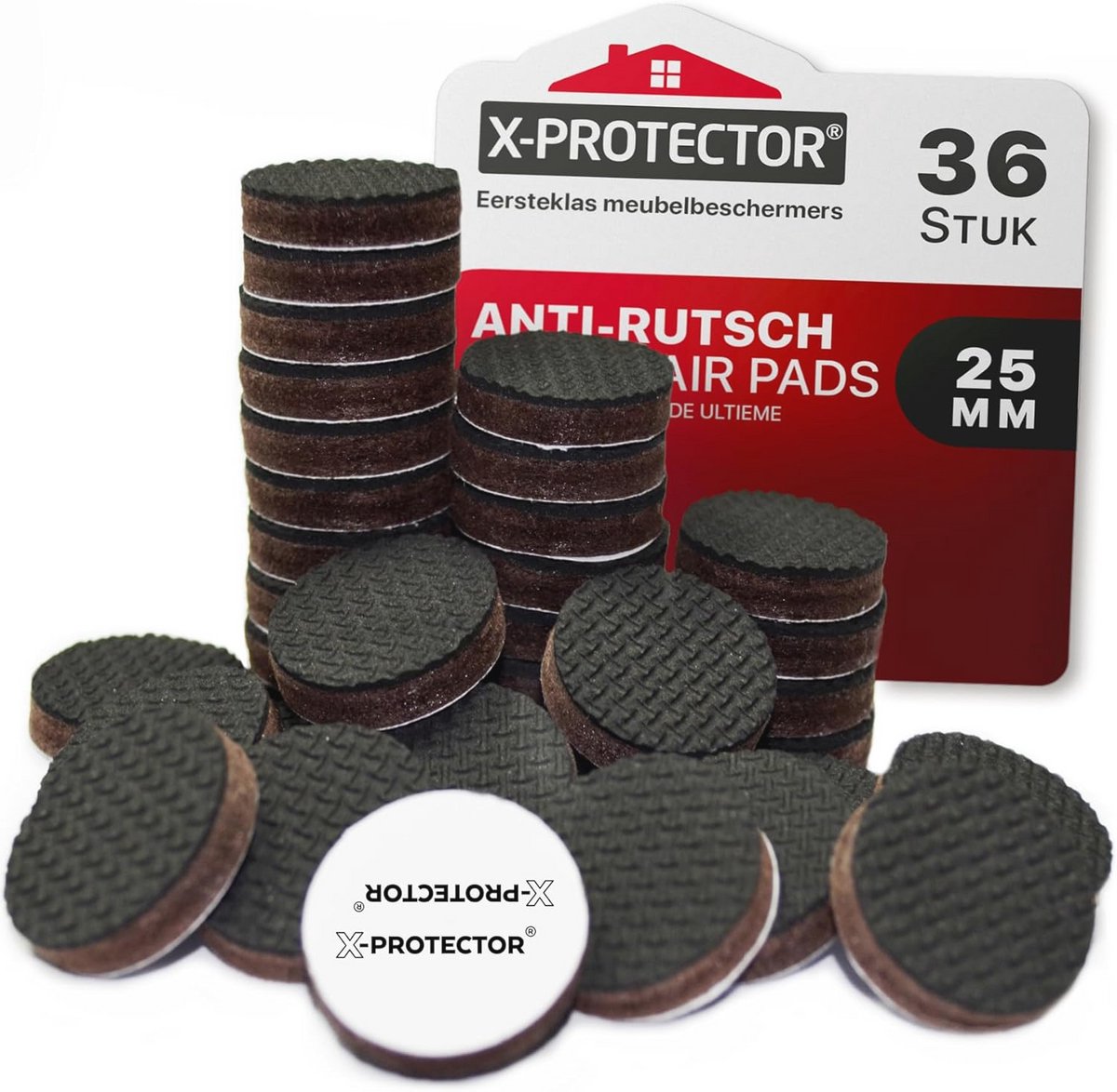 Niet-slip Vloerbeschermers - Premium 25mm Rubber Pads - 36 Stuks voor Meubels