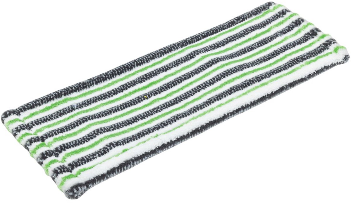 D&L Microvezel Vloermop Premium 3A - 40cm - Wit/Groen/Zwart Gestreept-Geborsteld