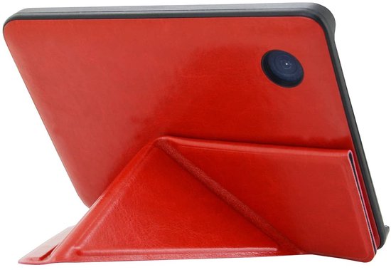Origami Sleepcover - Hoesje Geschikt voor Kobo Clara Colour- Book Case Hoes Cover - Rood - ereader hoesje - cover van Origami Sleepcover — afbeelding 3