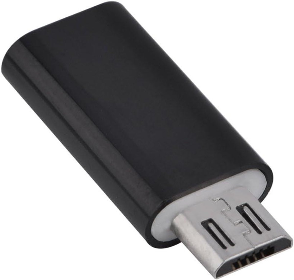 Micro USB naar USB Type-C Adapter voor Android - Opladen en Syncen - Zwart