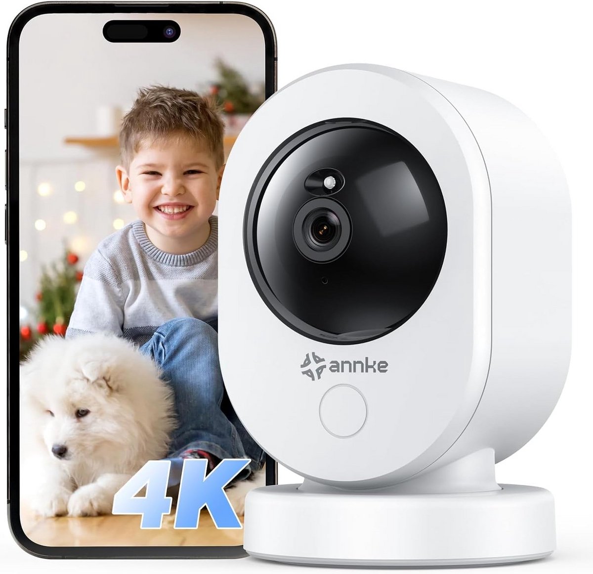 4K WiFi Binnen Camera met 360 Graden Pan/Tilt en Dual Band Ondersteuning