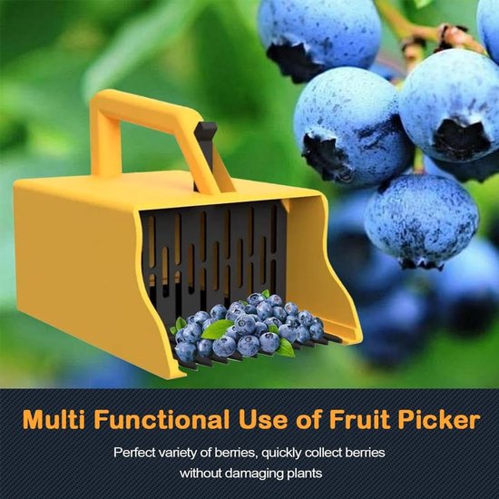 Blauwe bessen plukgereedschap met kam - Bessen plukhark - Uitgerust met een metalen kam en ergonomische handgreep - Geschikt voor het plukken van blauwe bessen, veenbessen, kleine bessen, enz. - Home Farm Supplies — afbeelding 3