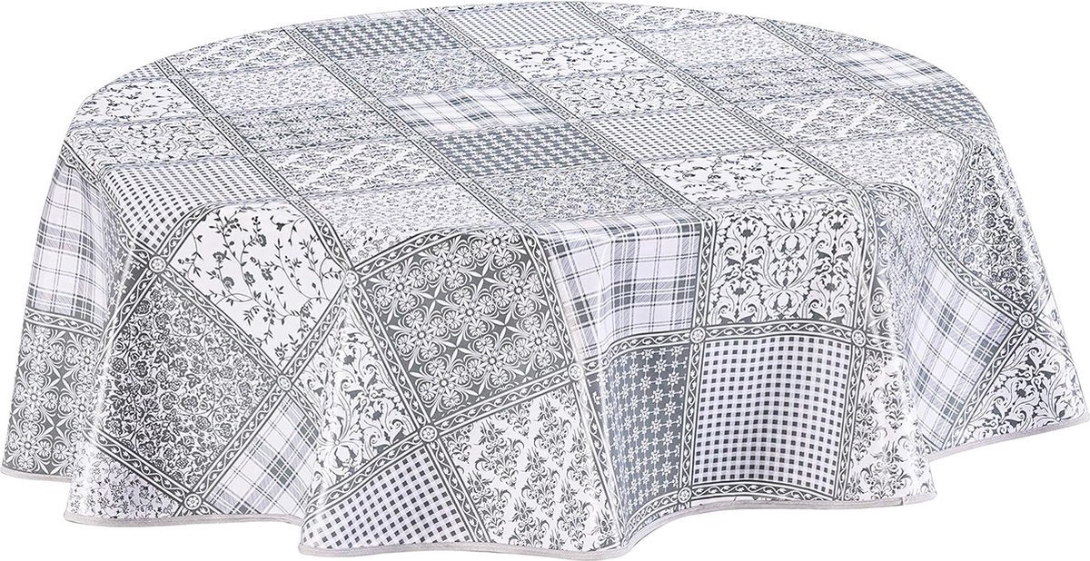 Stunq® Wasdoek tafelkleed afwasbaar rond 155cm lichtgrijs