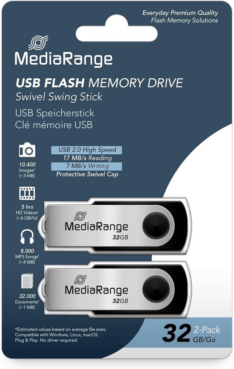 USB Stick 32 GB Set van 2 - Snelle Geheugenstick voor Dataoverdracht