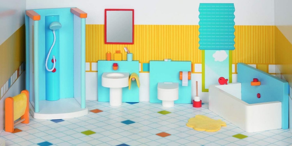 Poppenhuis Meubels Set Badkamer - Flexibel Poppenhuis Accessoires