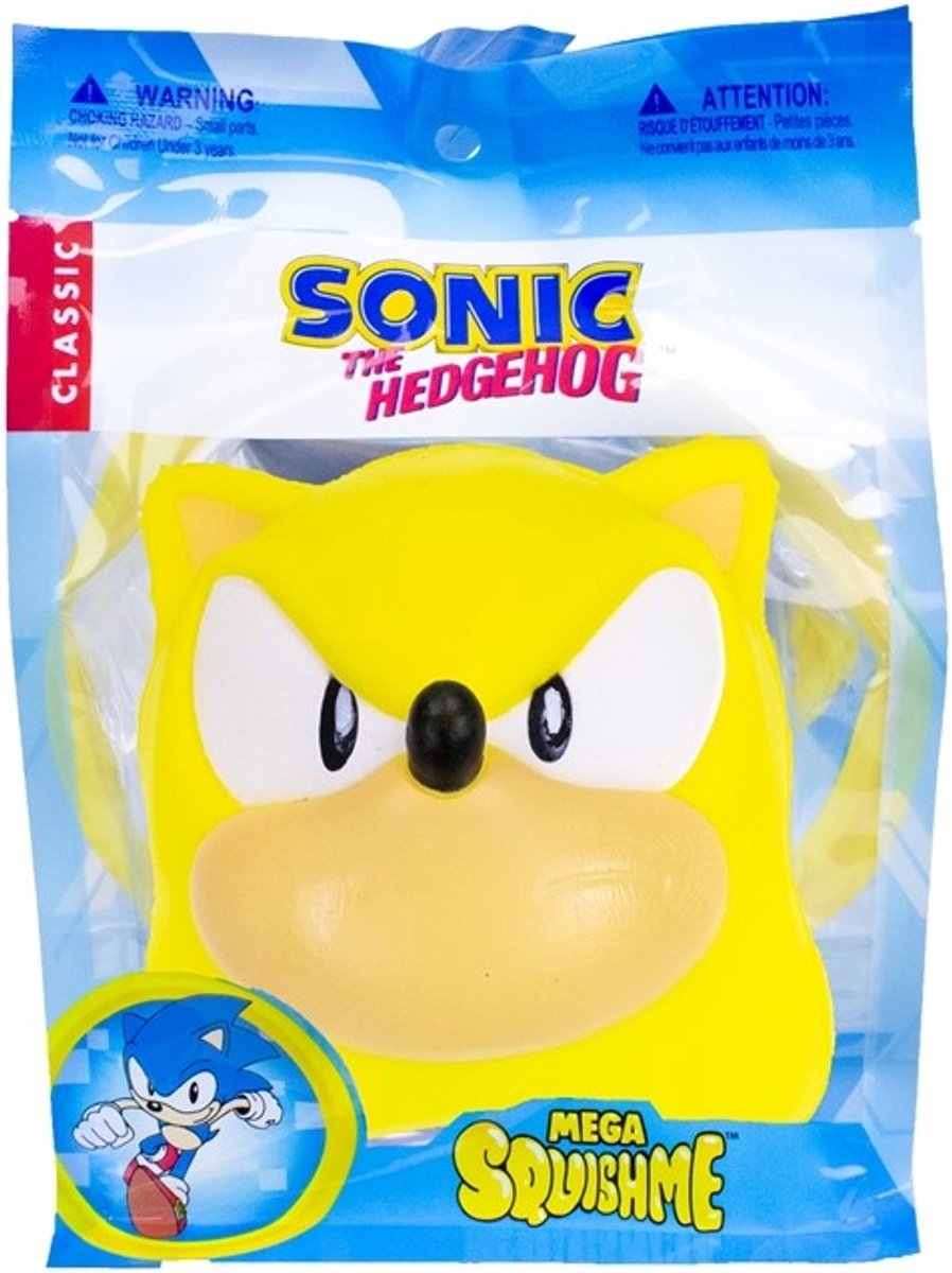 Just Toys Sonic the Hedgehog Mega Squishme Anti-Stress Figure Super Sonic 15 cm Mini-Figuur