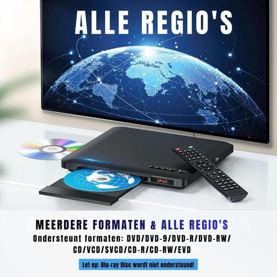RWB® DVD Speler met HDMI - DVD Speler - Mini DVD Speler - 1080P Full HD - met Toebehoren van RwB — afbeelding 4