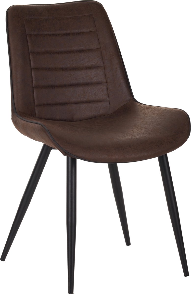 Colenis New Manila Eetkamerstoel - Set Van 4 - Donkerbruin - Microfiber - Design