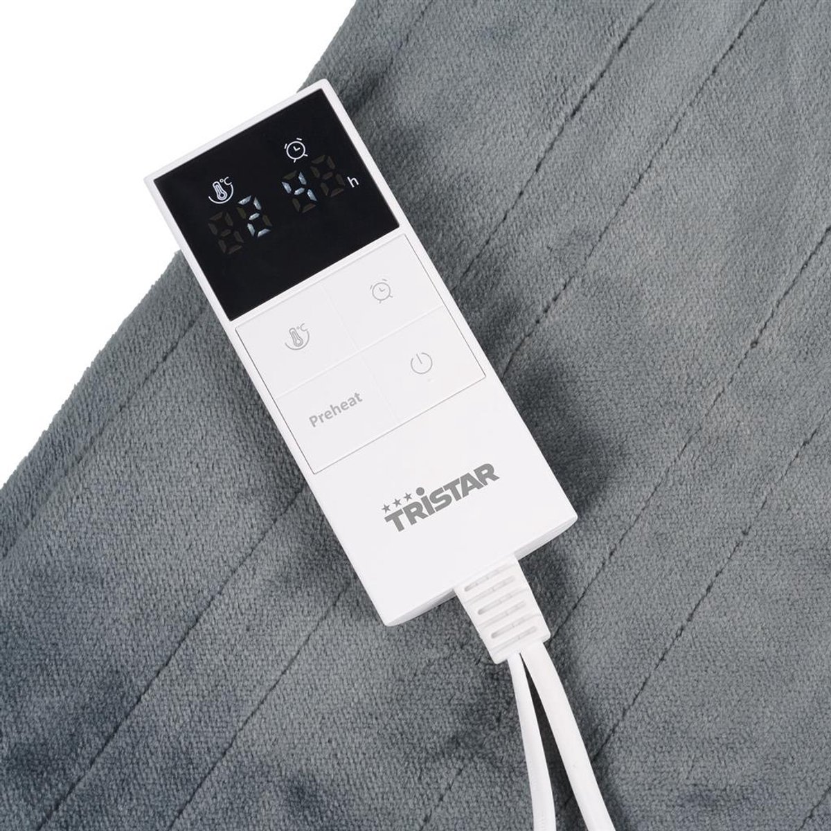 Tristar BW-4780 Elektrische Warmtedeken – 160x130 cm – 10 Warmtestanden – Fleece – Timer – Automatische Uitschakeling – Oververhittingsbeveiliging – Wasmachinebestendig – Grijs – foto 7