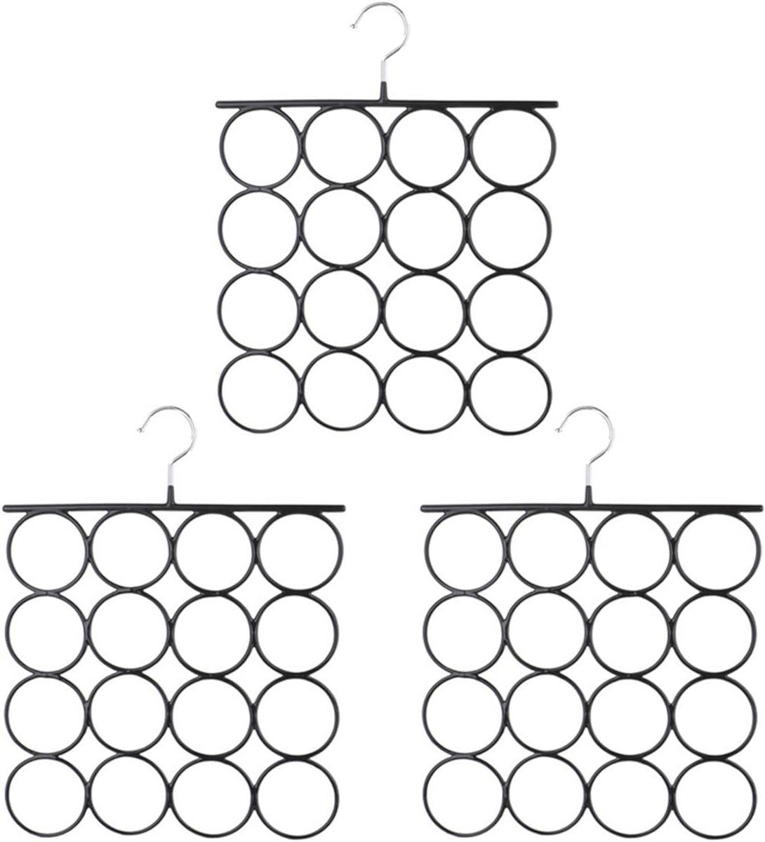 3 Pack Hangers voor Sjaals, Riemen en Leggings - Ruimtebesparende Organizer met 48 Ringen