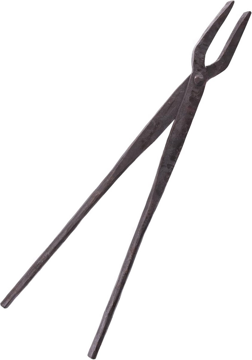 Handgesmede platte tang van staal - middeleeuws LARP - ca. 38 cm