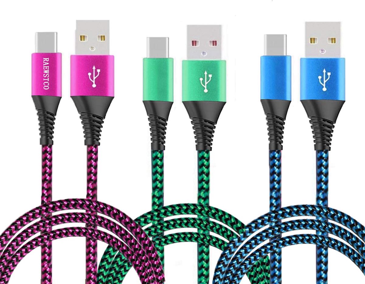 USB Type-C Oplaadkabel 3A/5A - Ultra Snelle Nylon Gewoven Kordon (2M+2.5M+3M)