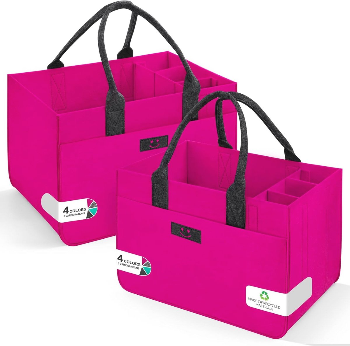 Grote Opvouwbare Vilten Boodschappenmand met Vakken - 30 Liter Multi-functionele Tas