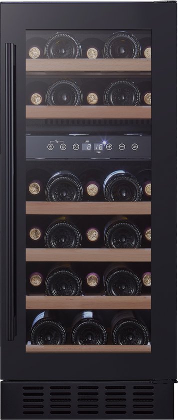 Temptech CLX40DB - onderbouw wijnkoelkast - 2 zones - 29 flessen - zwart