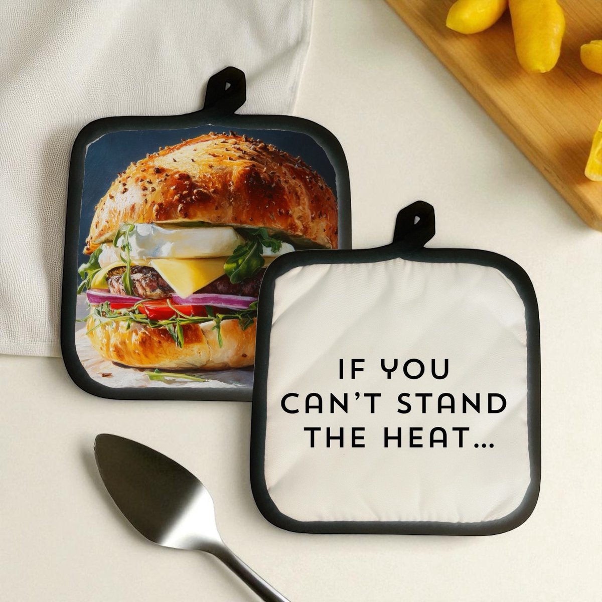 Set van 2 pannenlappen met eigen foto en/of tekst