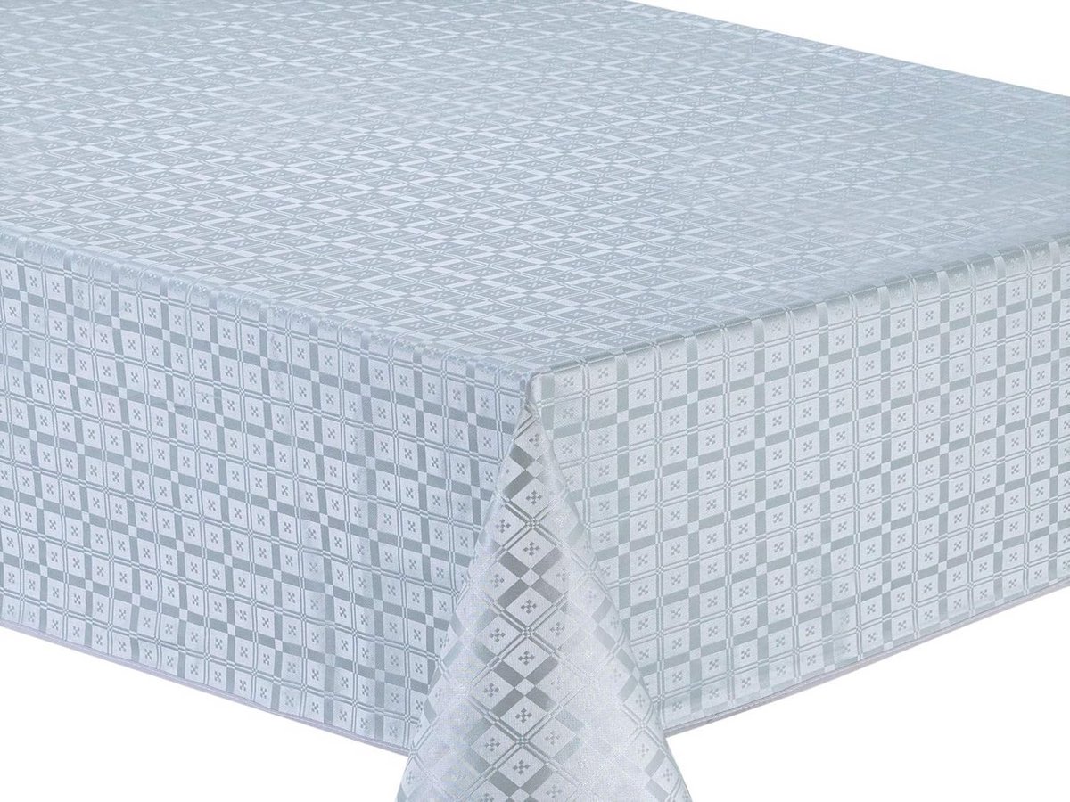 PVC Tafelzeil Rechthoekig 140 x 200 cm met Reliëfdessin Wafelstructuur Wit - Veeg Schoon