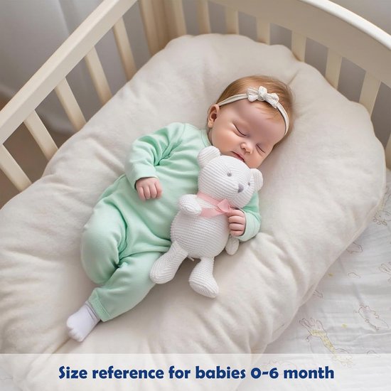 Biologisch Katoen Knuffel - Zacht Baby Speelgoed 18cm (Beer Wit) van Hip Angleletjes — afbeelding 3