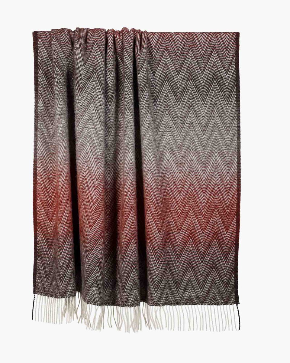 Most Wollen plaid Manoria Alba - 100% Nieuw-Zeelandse wol - 140 x 200 cm - multicolor rood