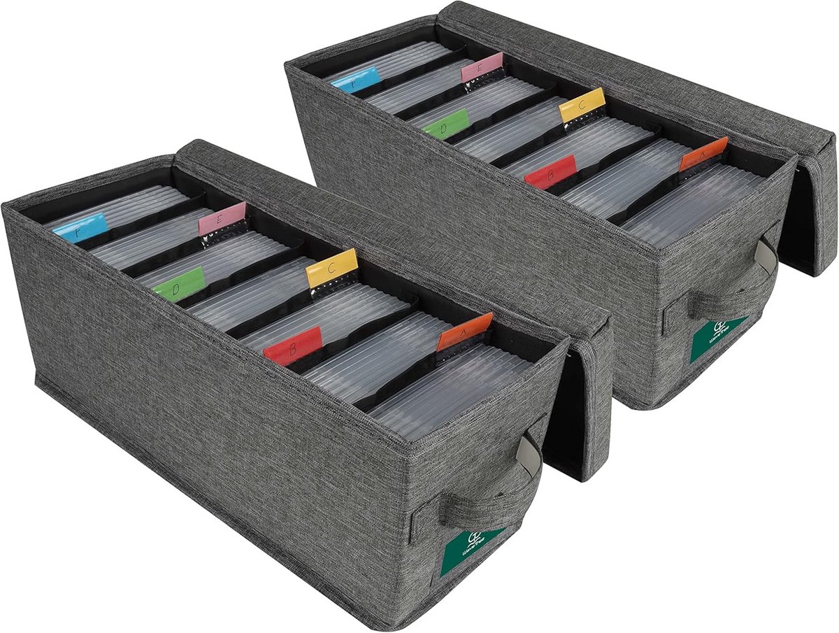 Set van 2 CD Opbergdozen met Deksel - Ruime CD Hoes Organizer voor 70 Jewel Cases