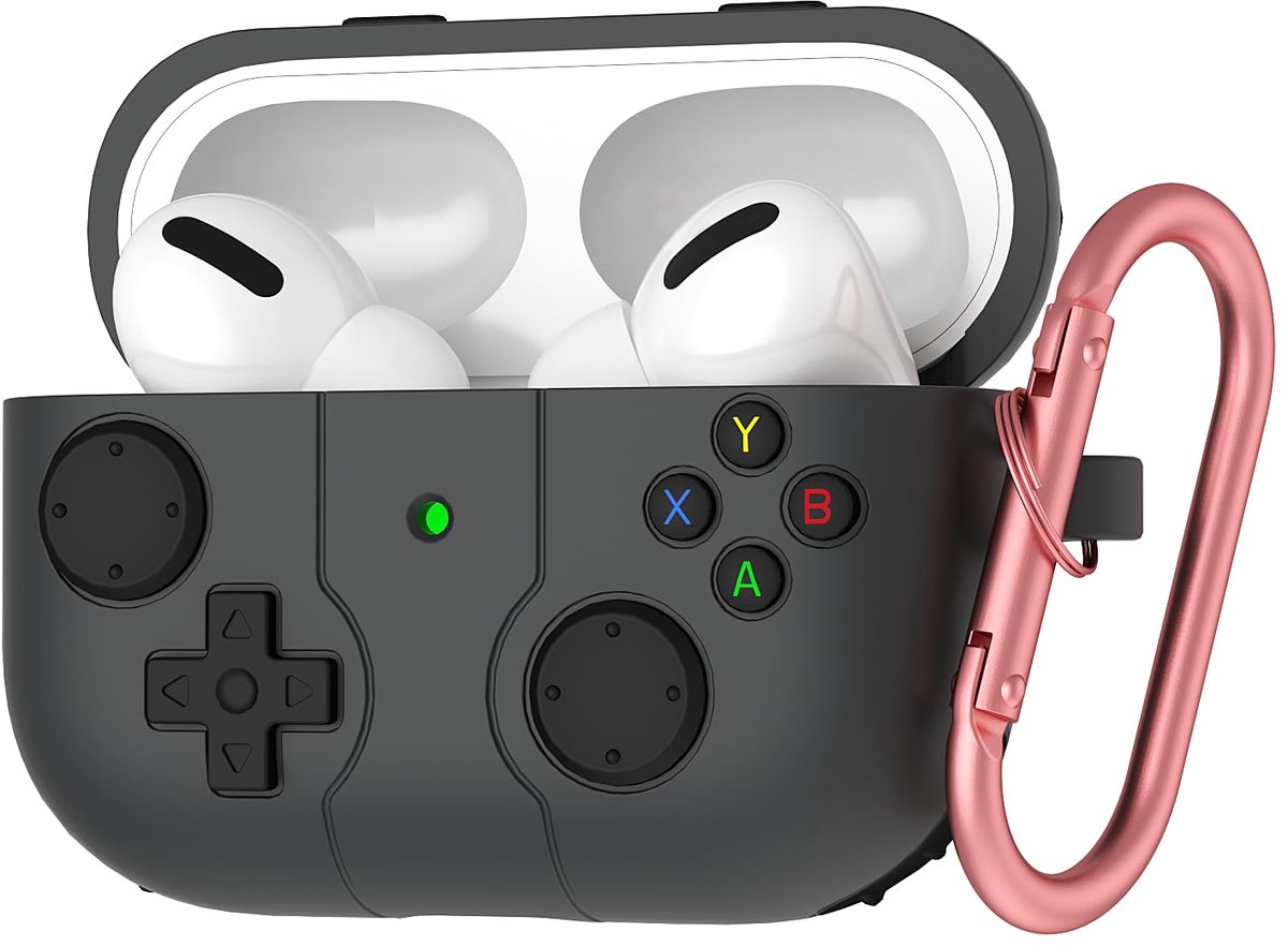 Case Geschikt voor Airpods pro/pro2 - Hoesje Hoes Siliconen Met Clip Cover - Hoesje Geschikt voor Airpods pro/pro2 Hoes Siliconen - grijs