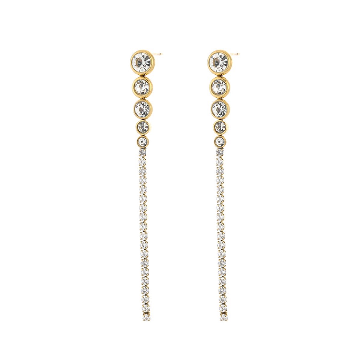 Oorbellen Strass Waterfall Lang - Party - Kerst - Shiny - Feestdagen