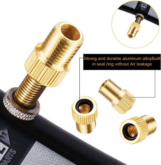 4x Fietsventiel Adapter Set: Presta (Frans) naar Schrader (Auto) en Dunlop — afbeelding 4
