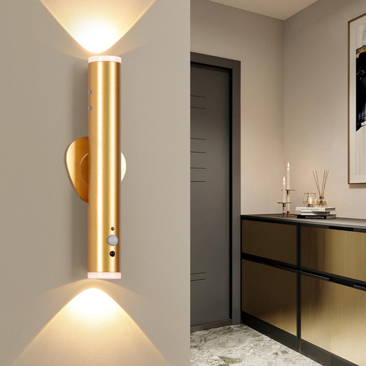 ZRSS® Oplaadbare Wandlamp LED - Lamp voor Binnen Op Batterijen - Draadloos en Magnetisch - Met Bewegingsmelder - 3 Lichtkleuren - Met Afstandsbediening