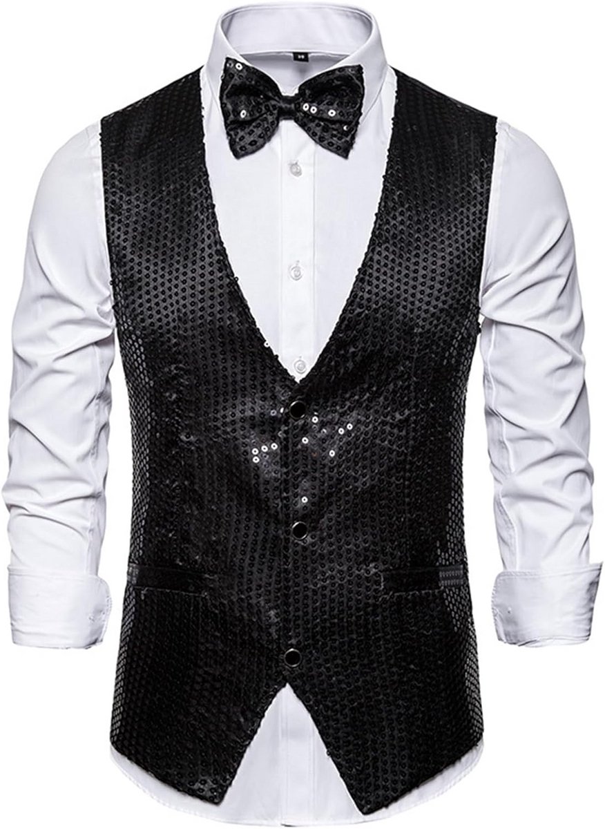 Heren Vest 2-delig pak sequins Vest en Broek Set
