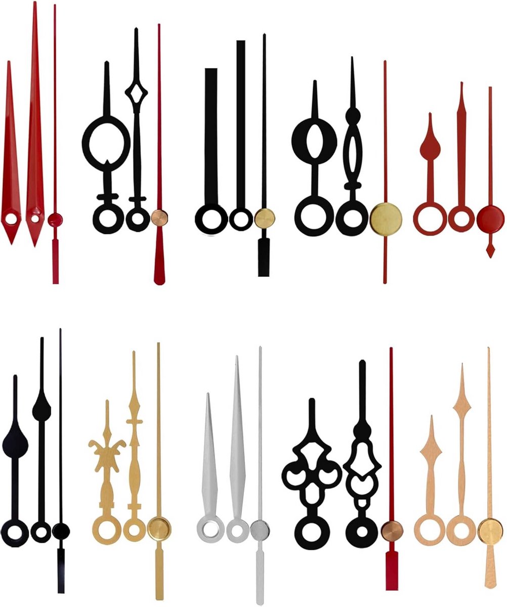 10 stuks aluminium klokhanden 4-8 inch zwart goud zilver voor DIY reparatie