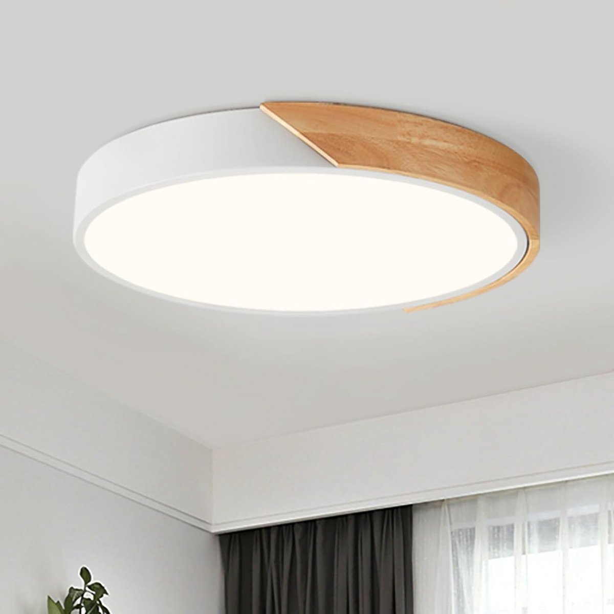 Moderne LED-plafondlamp 4000K Minimalistisch Hout Rond 30cm voor Slaapkamer en Kleedkamer