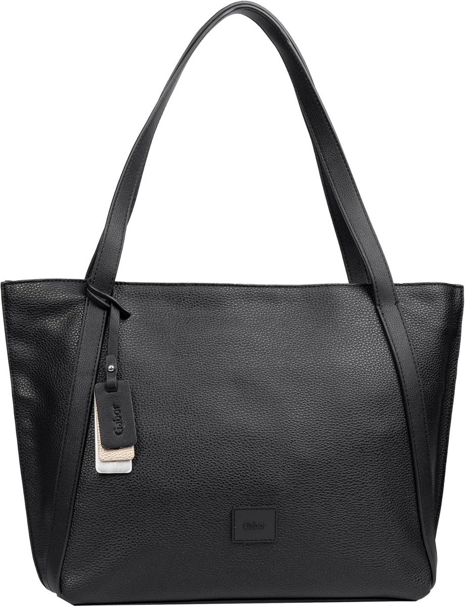 Grote Dames Shopper Schoudertas Zwart Met Ritssluiting