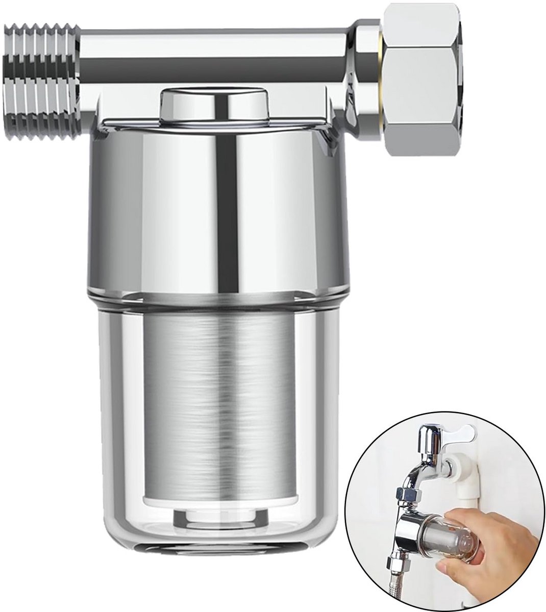 Wasbaar Voorfilter Douche en Wateraansluiting - Sedimentfilter voor Wasmachine en Kraan