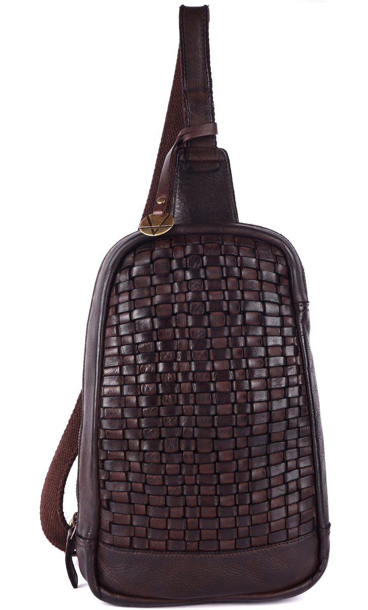 Echt lederen crossbody schoudertas – Premium unisex tas voor dagelijks gebruik met verstelbare riem, compact maar toch ruim voor reizen, werk en dagelijks gebruik.