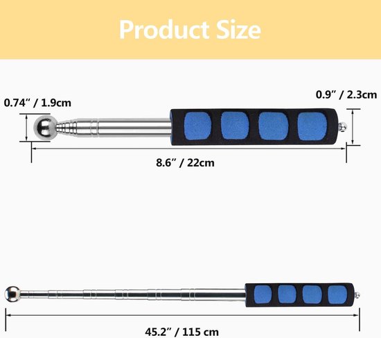 Blauwe Holle Drum Hamer - 115CM Geluidsdetectie Opvouwbare Baton voor Huis Inspectie van Workhouse Products — afbeelding 2