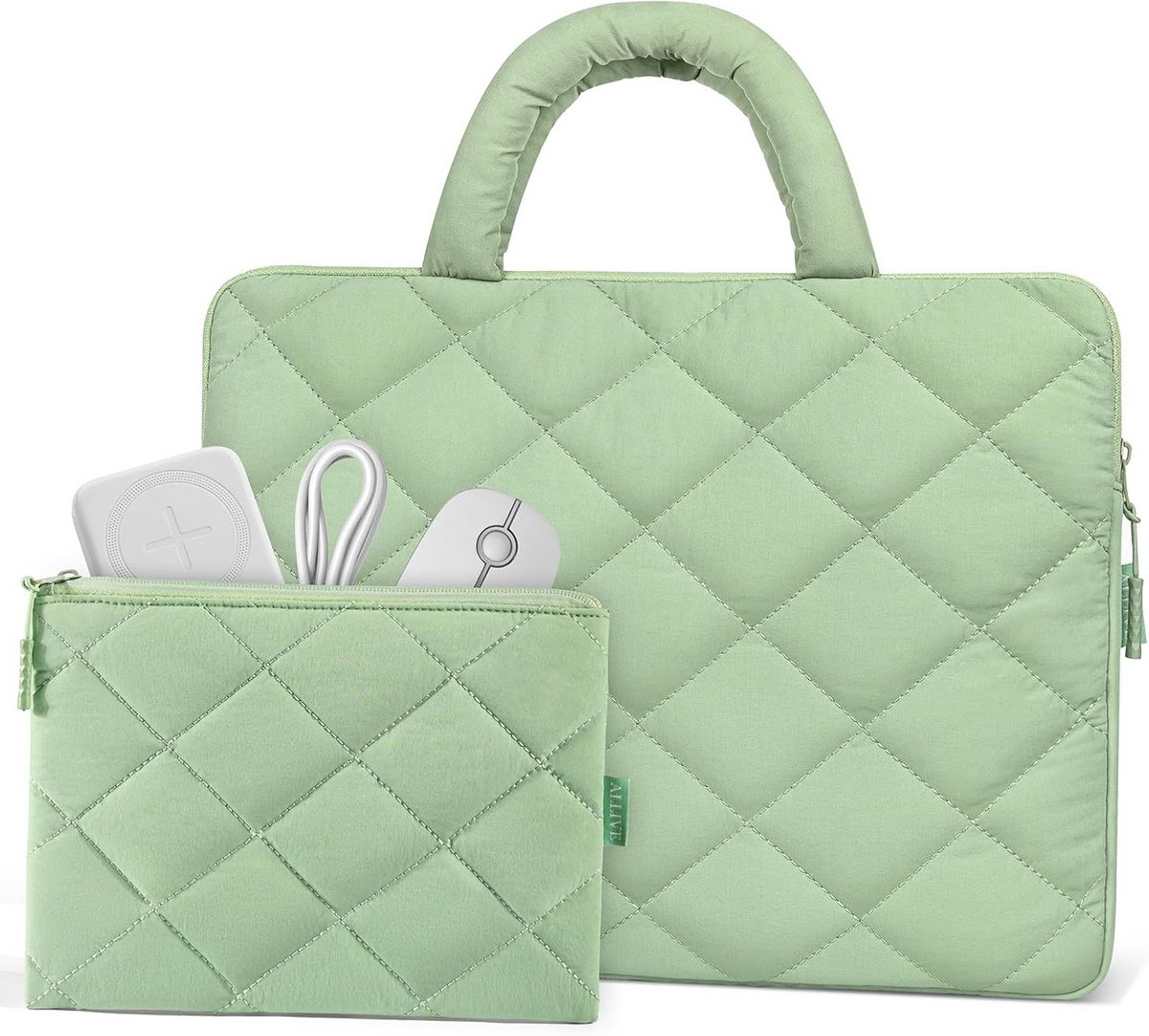 Puffy Laptop Sleeve - Schokbestendige Laptopcase met Handvat en Accessoires