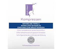 Multi-Mam Kompressen – Intensieve verzorging voor pijnlijke en geïrriteerde tepels, 12 afzonderlijk verpakte kompressen van 1,5 g gel per stuk