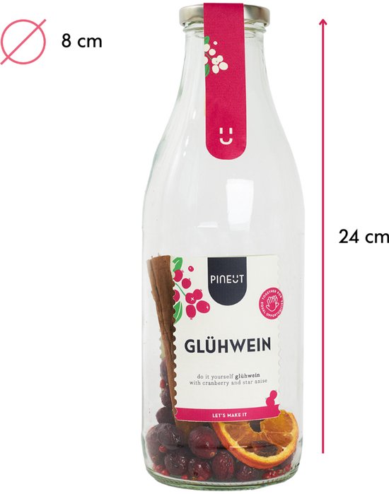 Pineut ® Glühwein Rood - Glühweinkruiden - Rode Wijn - Kaneel, Steranijs, Kardemom & Kruidnagel - Winters drankje - DIY Pakket - Warm & Gezellig Genieten