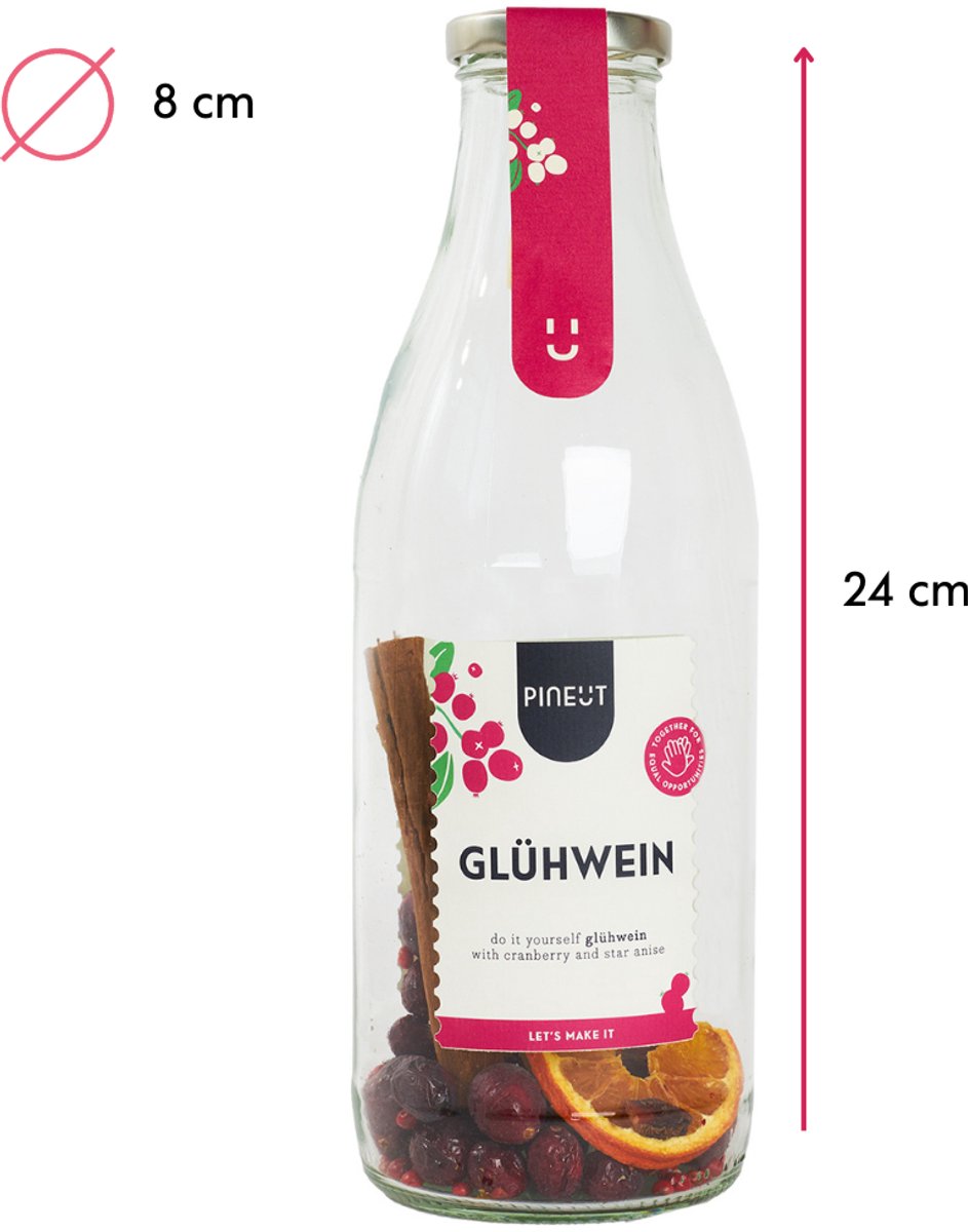 Pineut Glühwein Kruidenmix BIO in Karaf – Zelf Rode Glühwein Maken – Kerstcadeau — cadeau in Kookcadeaus - foto 2