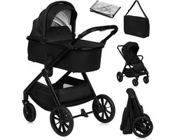 Lionelo Layla – Kinderwagen 2 in 1 – XXL SET – Veelzijdig en jaarrond – Grote wielen – Bediening met een hand – Voor alle soorten terrein – Accessoireset