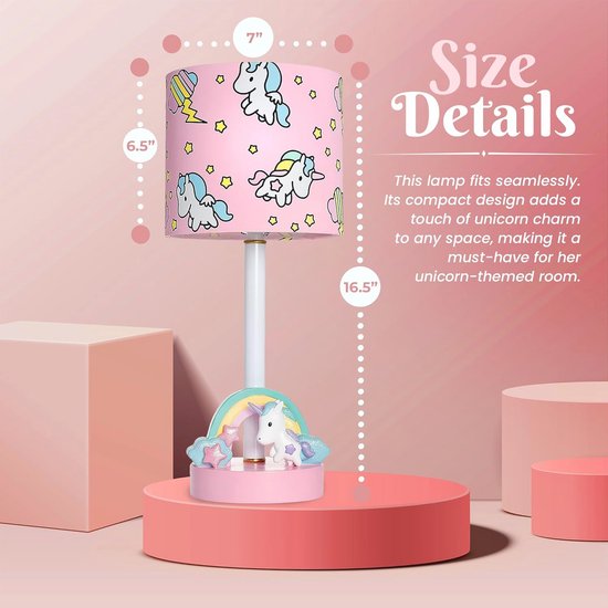 Leuke Eenhoorn Lamp voor Kinderen - Handgeschilderd en UL Vermeld - Perfect voor Meisjes Kamer van Merkloos — afbeelding 3