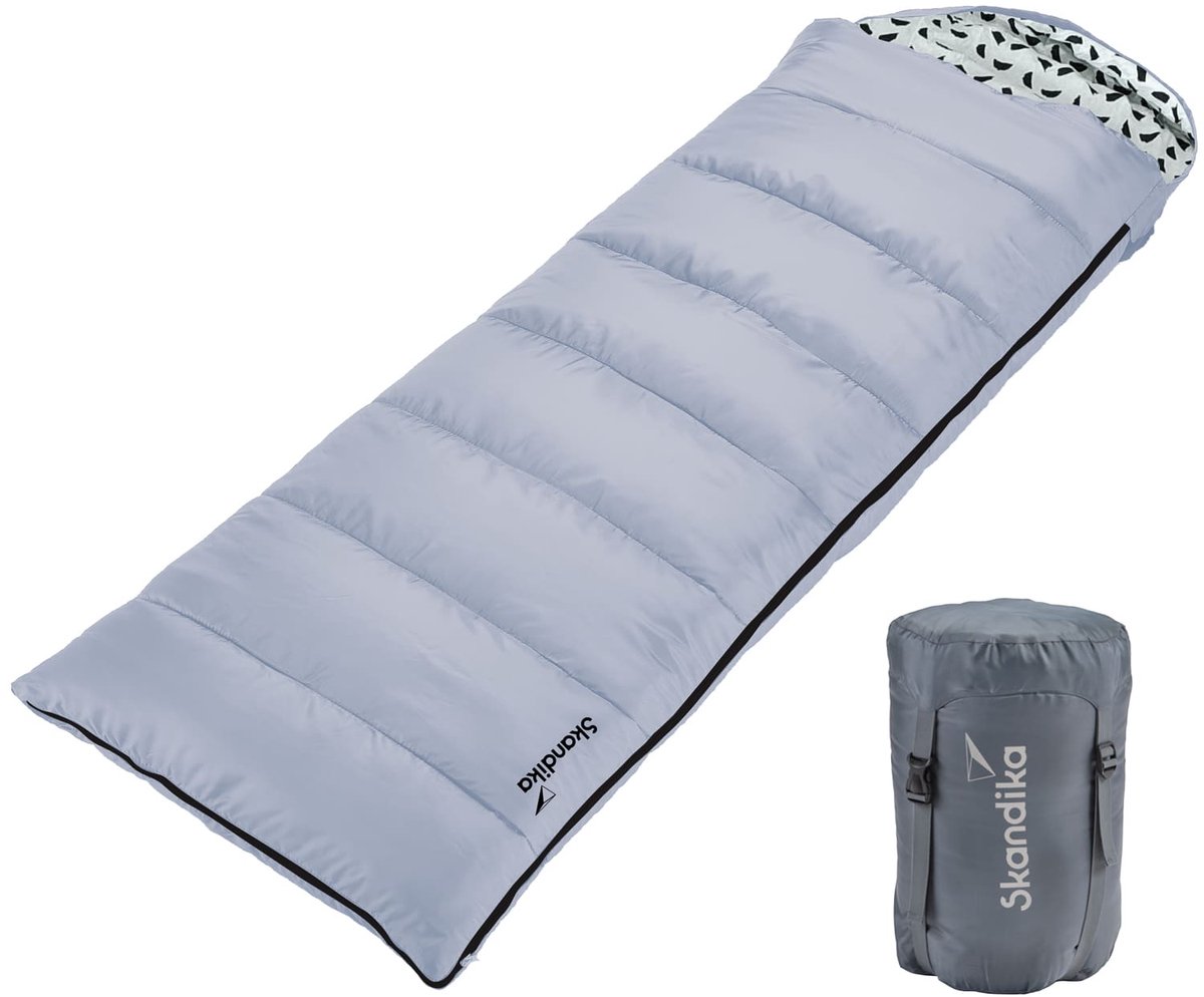 Skandika deken slaapzak Iceland Single | slaapzak outdoor voor volwassenen, 3 seizoenen met katoen, 220 x 80 cm, kan gebruikt worden als een dubbele slaapzak, camping slaapzak XXL, slaapzakken volwassenen