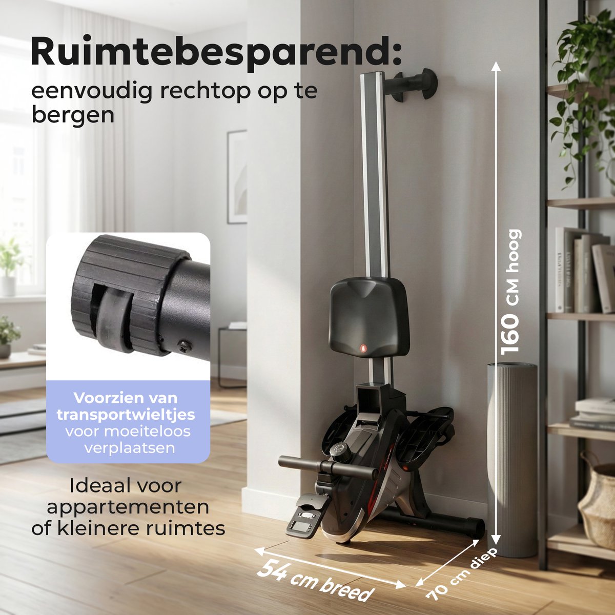 ISE Roeimachine inklapbaar - Opvouwbare Indoor Roeitrainer - afbeelding 3