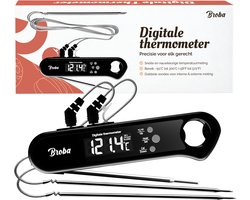 Vleesthermometer BBQ Thermometer - Oventhermometer Keukenthermometer Kookthermometer - Kerntemperatuurmeter Voedselthermometer Kernthermometer - Suikerthermometer Kook Thermometer Vlees Oven Keuken - Temperatuurmeter Digitaal - Barbecue Accessoires