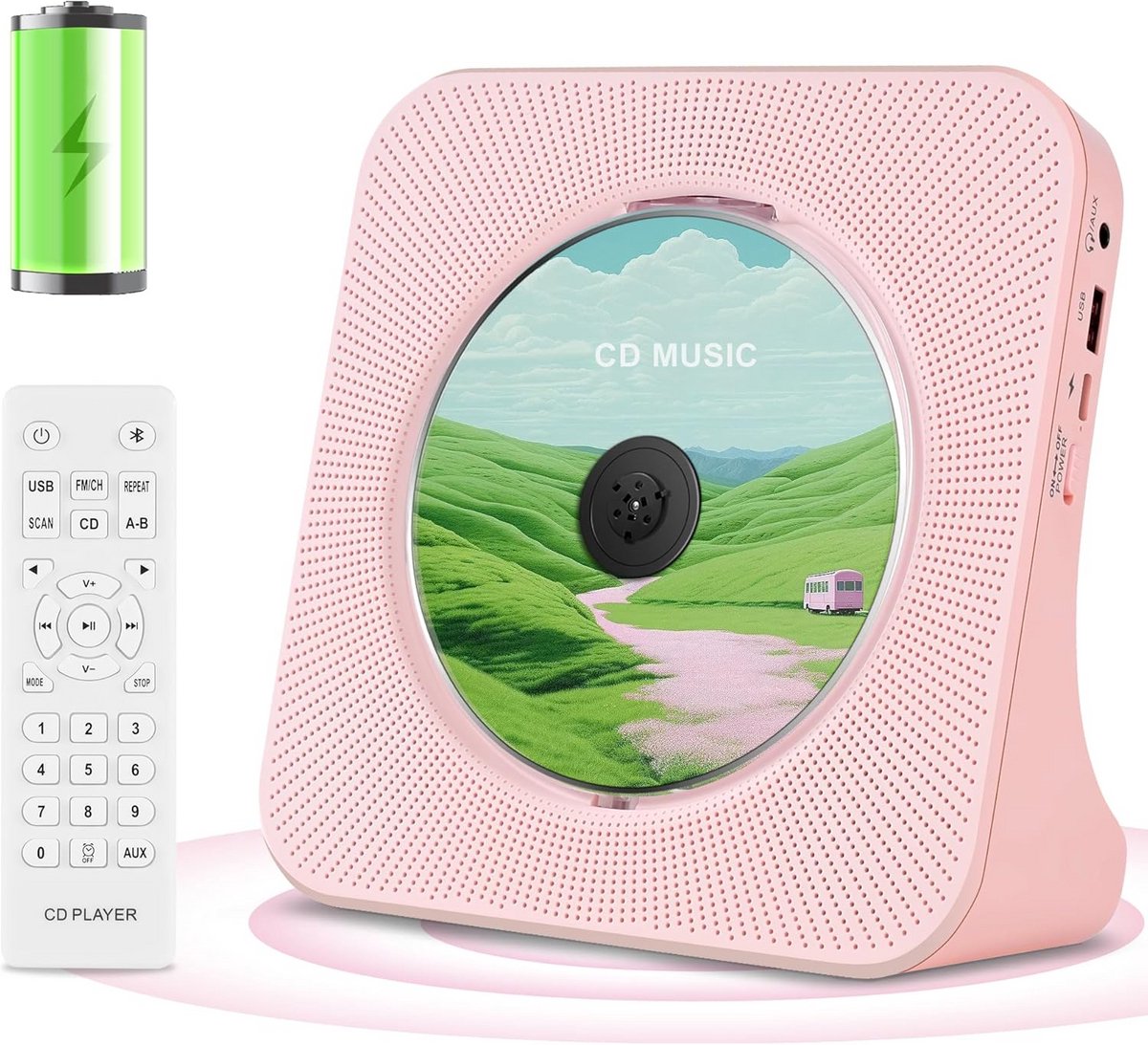 Draagbare CD Speler met Hi-Fi Luidsprekers en Oplaadbare Batterij