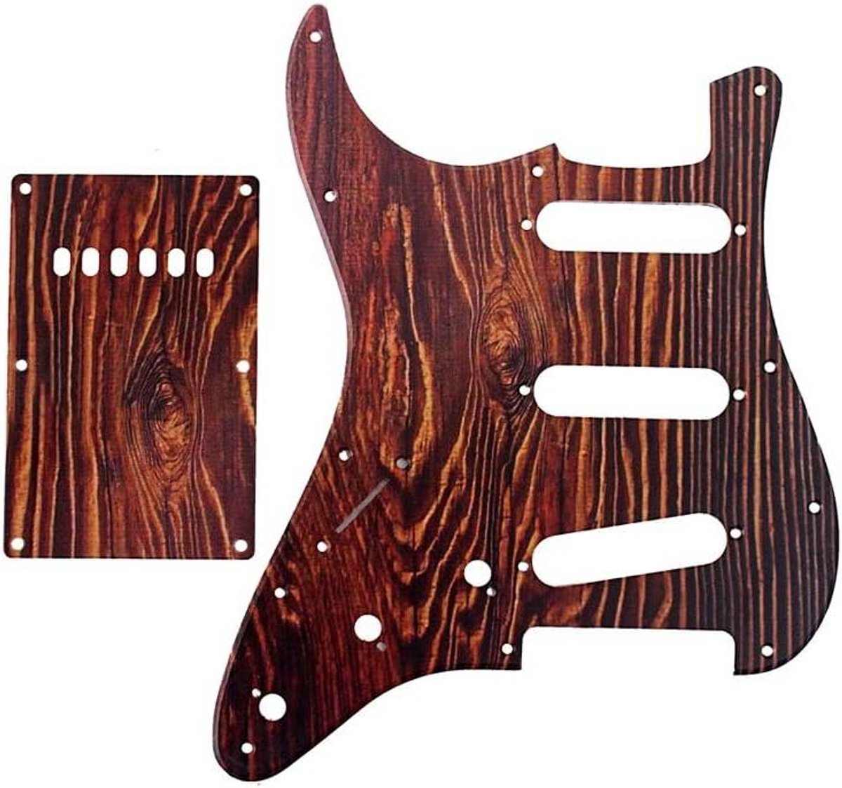 Allecta - Slagplaat en Achterplaat Set voor Gitaar in Hout Kleur - Standaard Gitaar Onderdelen - Kwalitatieve Vervanging